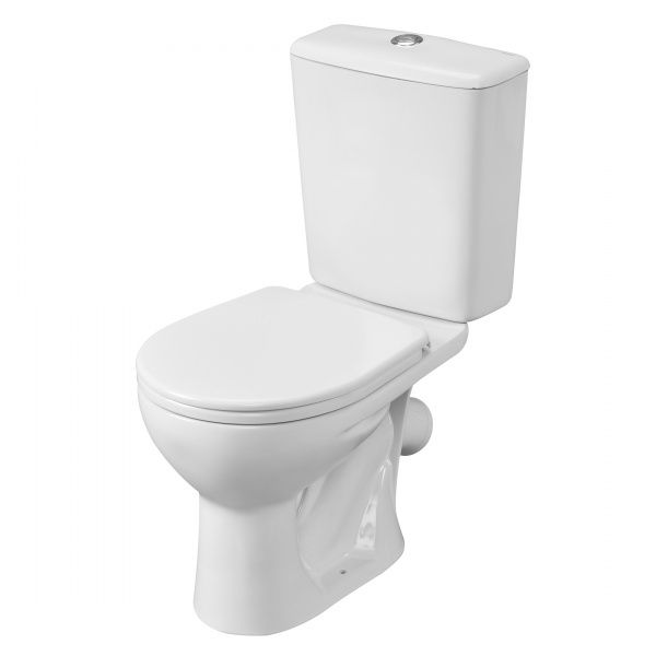 Унитаз "Орион" АНТИВСПЛЕСК, белый, 1 кн.арм., косой выпуск, нижн.подв., сид.полипр.