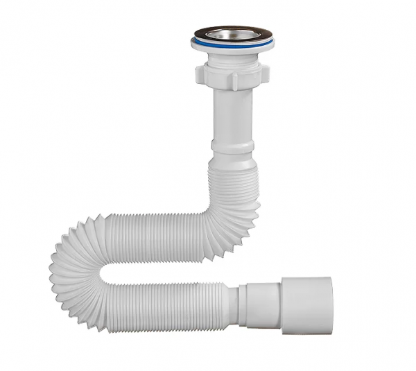 Гибкая труба с выпуском и нерж.сеткой (70мм) 1 1/2" х 40/50 (1250мм)