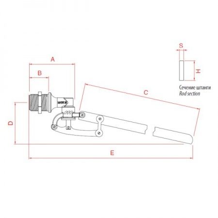 Поплавковый клапан для емкостей 3/4" (латунный хромированный корпус, 5 осей)
