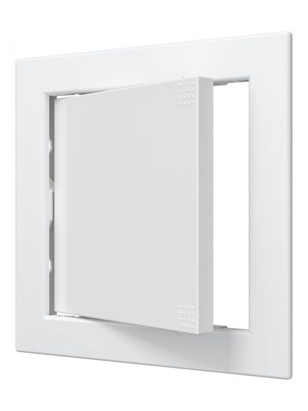 Дверца пластиковая АБС 168х168 (146х146) белая с фланцем