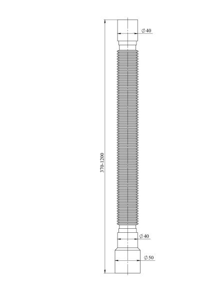 Гибкая труба 40 х 40/50 (максимальная длина 1200мм)