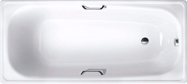 Ванна стальная 170х75см, Белая ITALICA White Wave (Караганда) с ручками-подлокотниками, с ножками
