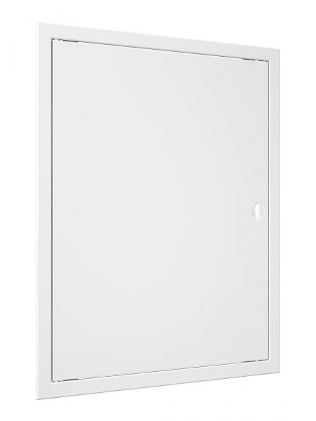 Дверца пластиковая АБС 418х518 (396х496) белая с фланцем, ручка