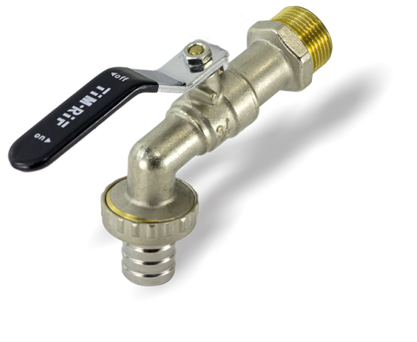 Кран шаровый водоразборный Ду 15 (хром.) "рычаг"