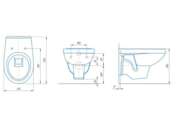Унитаз подвесной "Рио" белый, сиденье полипропилен