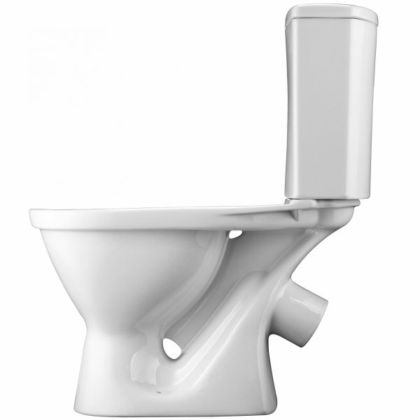 Унитаз Алькор с бачком, белый, 1 кн.арм., косой выпуск, нижн.подв., сиденье полипропилен