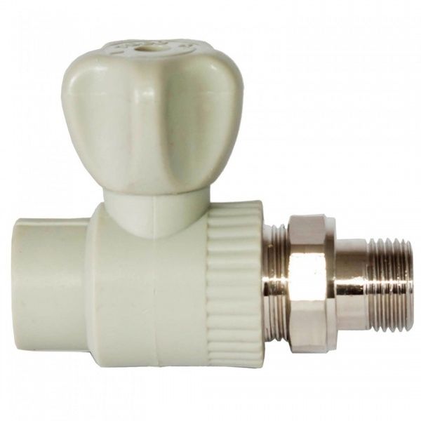 Кран для радиатора прямой PPRC 25х1/2"   (серый) Valfex (10/50)