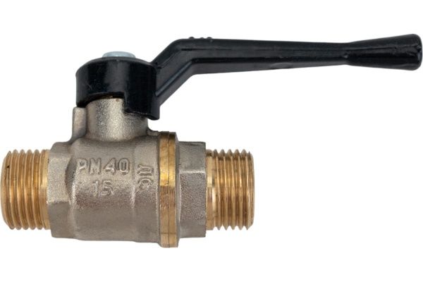 Кран никелированный 11б27п1 Ду 20 резьба/резьба "рычаг"   (серия - ГОСТ)