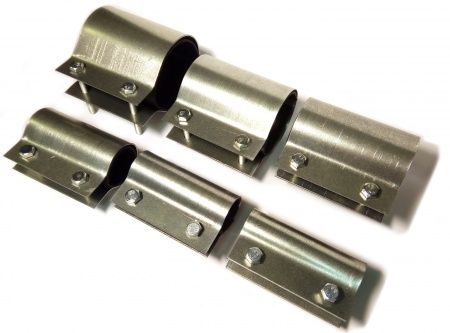 Хомут ремонтный односторонний, оцинкованный Ду 25 (1") для труб диаметром 32-35 мм (ширина 80мм)