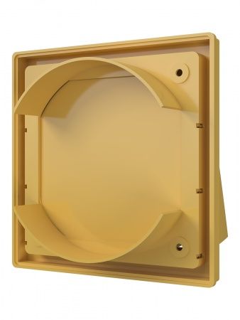 Выход стенной пластиковый D-125, 150х150мм, с клапанном (бежевый)