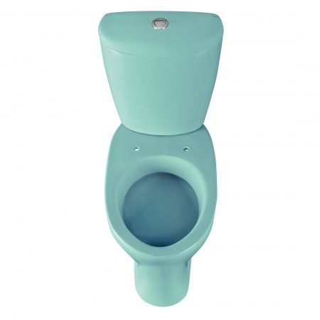 Унитаз "Версия" АНТИВСПЛЕСК, голубой, 1 кн.арм., косой выпуск, нижн.подв., сид.полипр.
