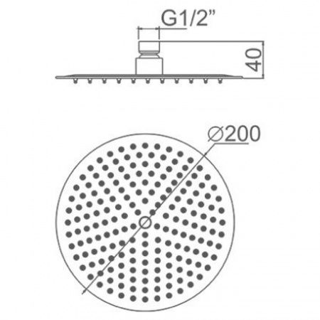 Лейка (Зонт) душевая L15 круглая 20 см