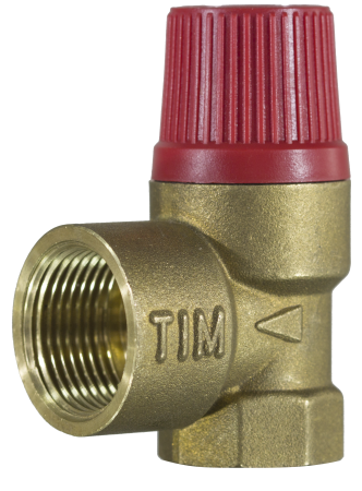 Клапан предохранительный TIM вн/вн Ду 15 Р-1.5bar (красный колпачек)