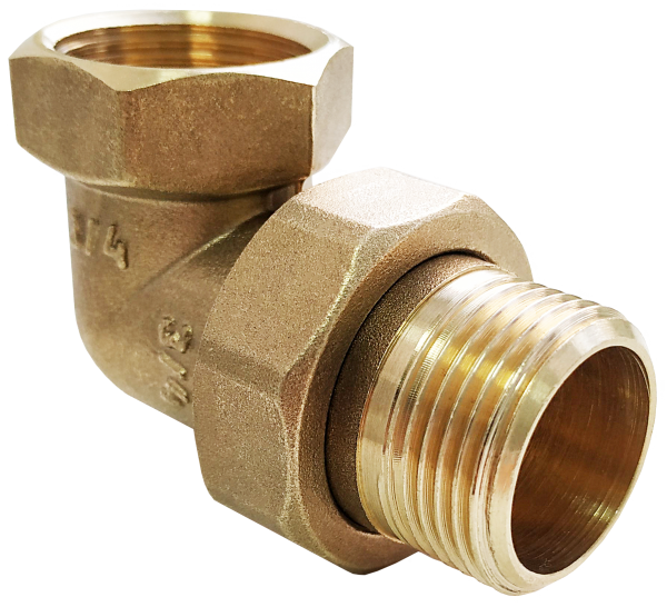 Соединитель угловой с накидной гайкой Ду 15 (латунь),   Valfex (90/10)
