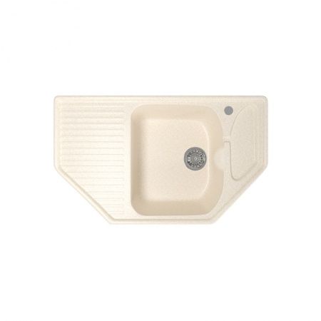 Мойка ML-GM24 угловая с крылом, бежевая, иск.мрамор 780х485х170мм (328)