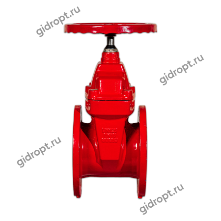 Задвижка 30ч39р Ду 125 Ру10/16  Tmax-120 оС (с гайкой, ЛАТУННАЯ гайка на клине) КРАСНАЯ