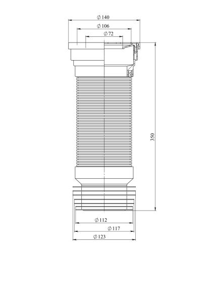 Гофроподвод к унитазу Ду110 L-35см АРМИРОВАННЫЙ