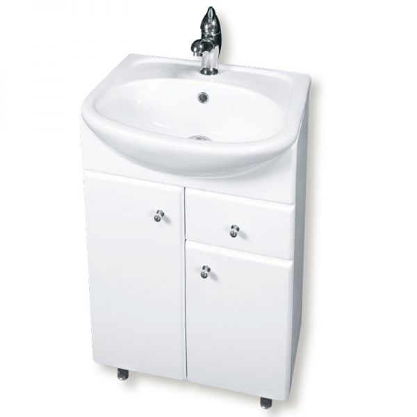 Умывальник мебельный "Уют 500" с переливом, без комплекта, 1 отверстие, белый