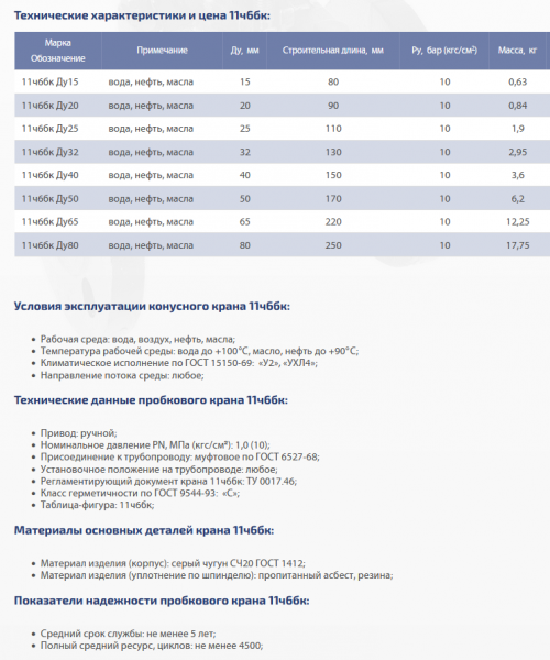 Кран чугунный, пробковый 11ч6бк11 Ду 15