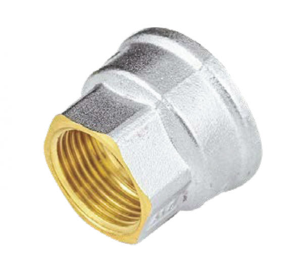 Муфта латунная, никелированная переходная Ду 50х32 "Aquasfera"