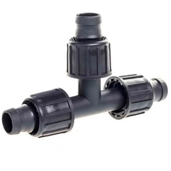 Тройник зажимной для ленты капельного полива, с поджмиом Ду 16