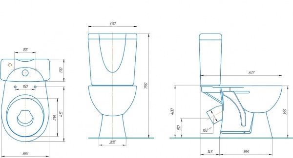 Унитаз "НЕО", белый, 2кноп.,косой вып.,нижн.подв., сиденье полипропилен, микролифт