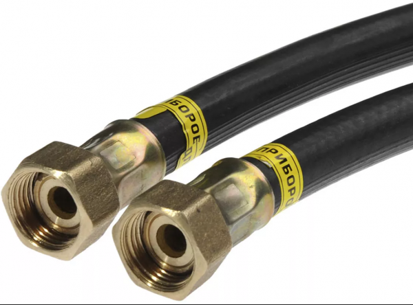 Подводка д/газа 1/2" ГГ  1.0 м (черная) шланг резиновый армированный