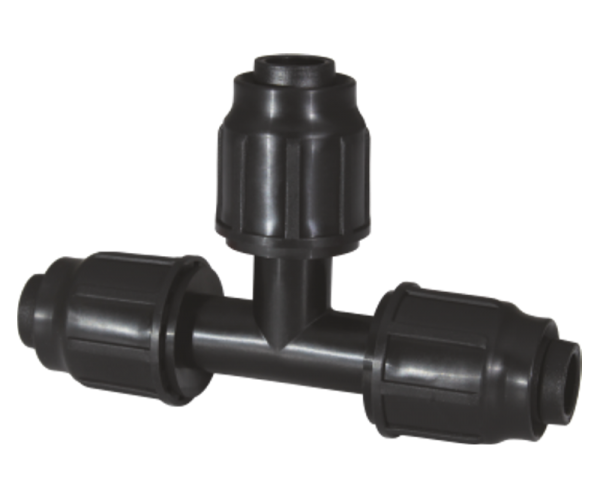 Тройник зажимной для ленты капельного полива, с поджмиом Ду 16