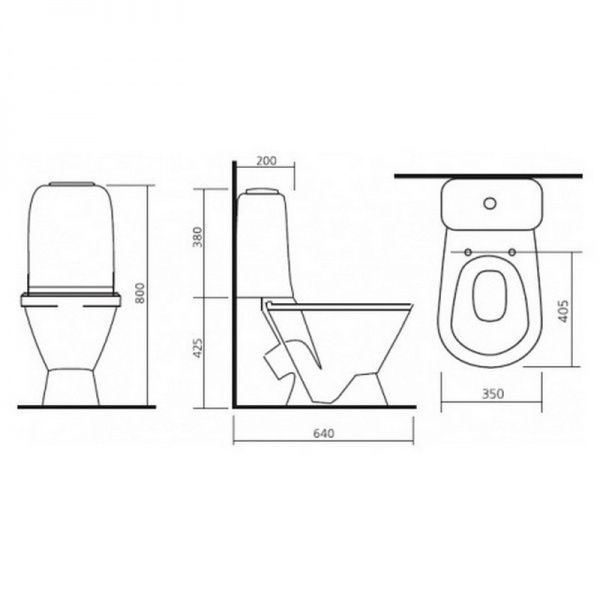 Унитаз "Самарский (эконом)", белый, 1 кн.арм., косой выпуск, нижн.подв., сид.полипр.