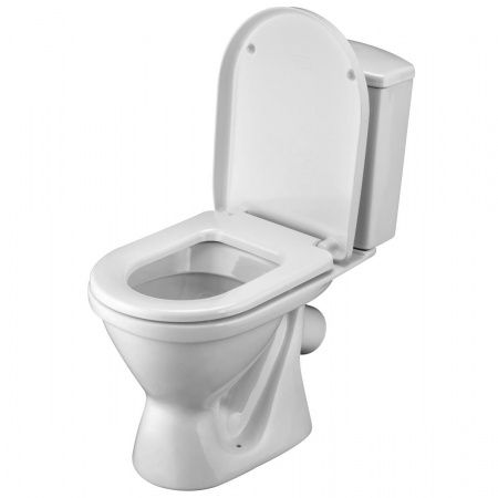 Унитаз Алькор с бачком, белый, 1 кн.арм., косой выпуск, нижн.подв., сиденье полипропилен