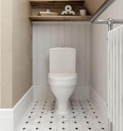 Унитаз "Вест" белый, 1 кн.арм., косой выпуск, нижн.подв., сид.полипр.