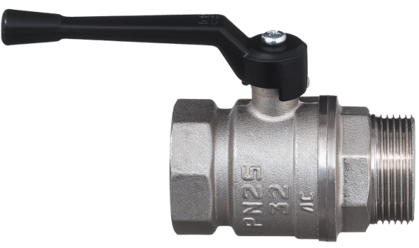 Кран никелированный 11б27п1 Ду 32 муфта/резьба "рычаг"   (серия - ГОСТ)