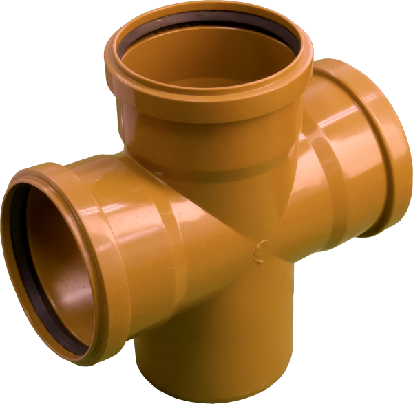 Крестовина канализационная РР 110-110-110/90 (оранж.)