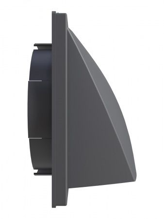 Выход стенной пластиковый D-150/160, 190х190мм, с клапанном (серый)