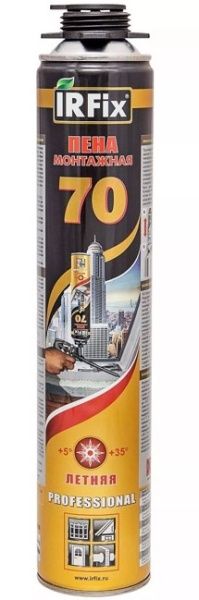 Пена монтажная "IRFIx 70+" 880 мл. летняя, под пистолет