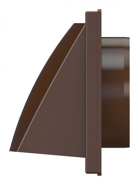 Выход стенной пластиковый D-100, 150х150мм, с клапанном (коричневый)