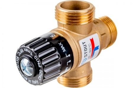 Клапан термостатический смесительный STOUT 1" НР Tрег=35-60оС  KVS 2,5