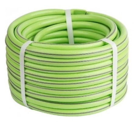 Шланг полив 1/2" (13мм) армир. 3слойн, ПВХ, салатовый с серой полосой  (25м)