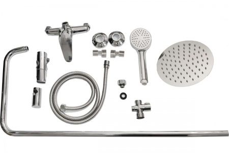 Смеситель для душа одноручный "Istok life Luxe" с жесткой стойкой, лейка, тропическй душ