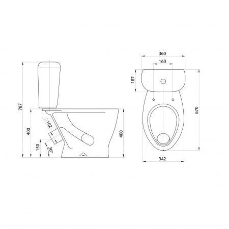 Унитаз "Воротынский" АНТИВСП., белый, 1 кн.арм., косой выпуск, нижн.подв., сид.полипр.