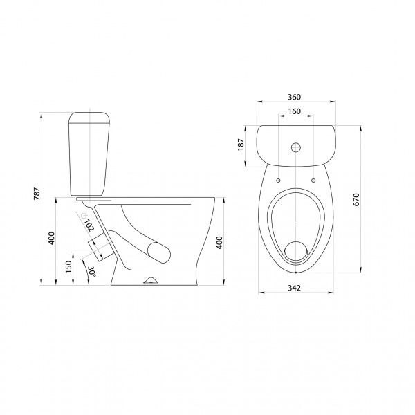 Унитаз "Воротынский" АНТИВСП., белый, 1 кн.арм., косой выпуск, нижн.подв., сид.полипр.