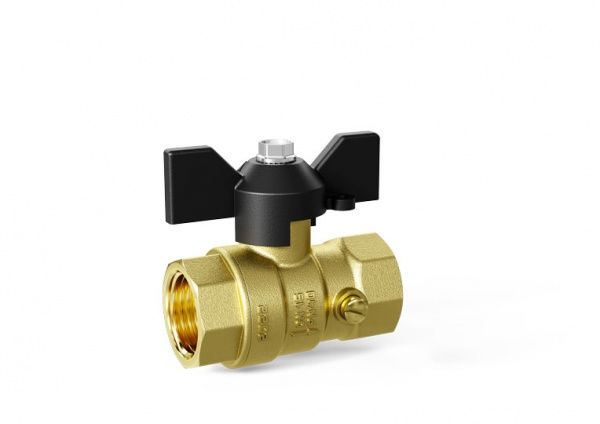 Кран шаровой для манометра LD Pride 44.15.В-В.М.Б M20, ВР G1/2" - М20х1,5, с болтом, "бабочка"