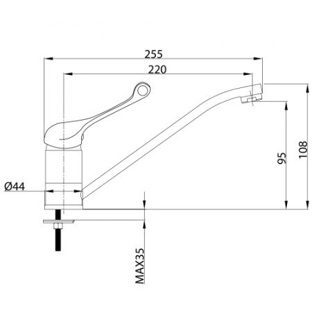 Смеситель хирургич. гайка, длин.изл. Istok Life