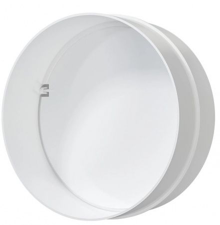 Соединитель круглых каналов d=150 мм. (с клапаном) пластиковый, белый