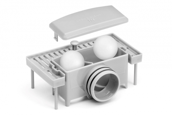 Линейный трап 85х7см, из нерж. стали с горизонтальным выпуском, гидро+сухая защита от запаха, TIM