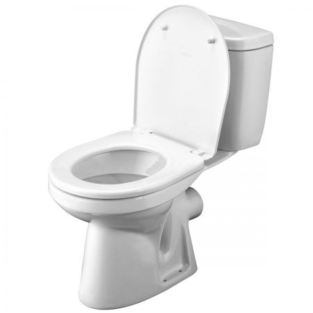 Унитаз Анимо с бачком, белый, 1 кн.арм., прямой выпуск, нижн.подв., сиденье полипропилен