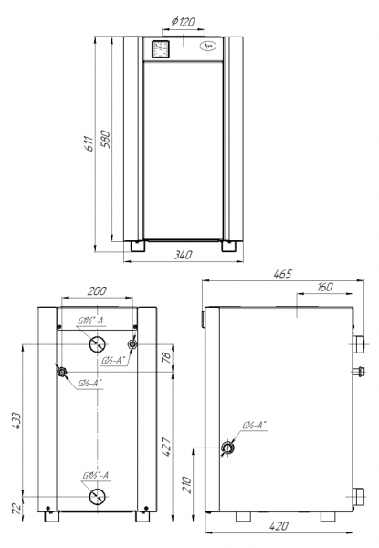 Котел газовый "Луч" КСГ-10 (одноконтурный, открытая камера сгорания)