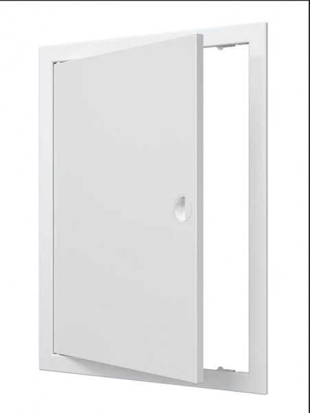 Дверца пластиковая АБС 318х418 (296х396) белая с фланцем, ручка