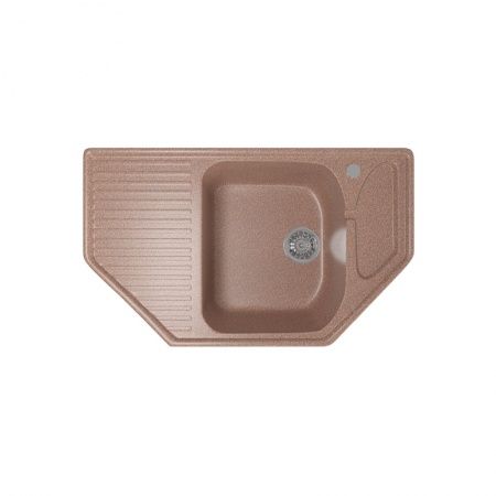 Мойка ML-GM24 угловая с крылом, терракотовая, иск.мрамор 780х485х170мм (307)