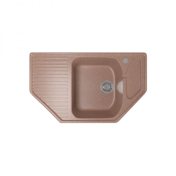 Мойка ML-GM24 угловая с крылом, терракотовая, иск.мрамор 780х485х170мм (307)